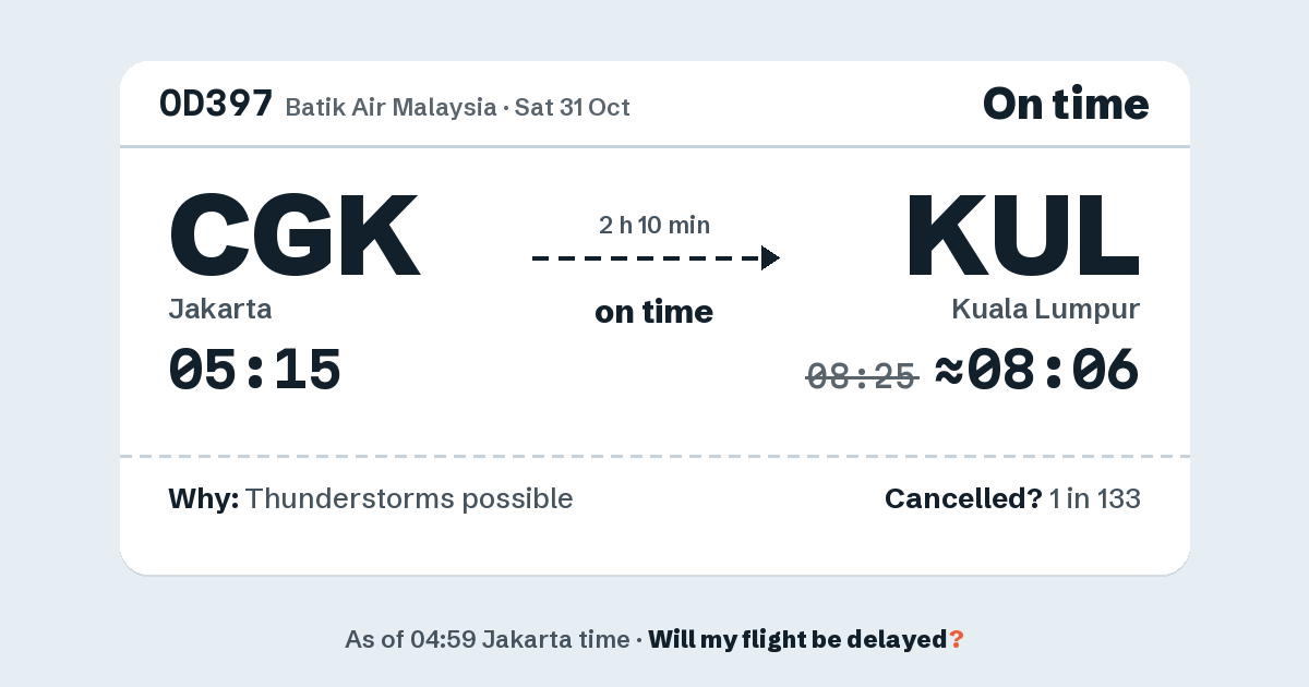 Link preview: OD397 lands about 08:06