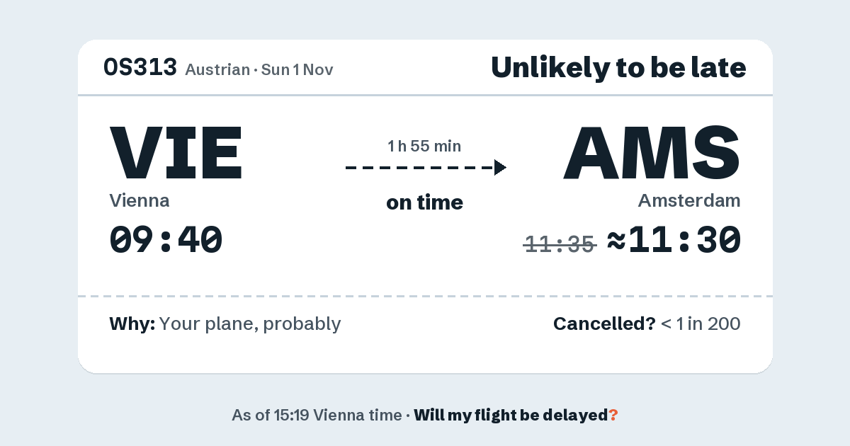 Link preview: OS313 lands about 11:30