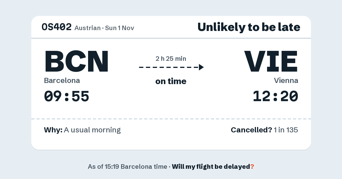 Link preview: OS402 lands about 12:23