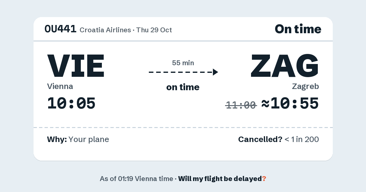 Link preview: OU441 lands about 10:55