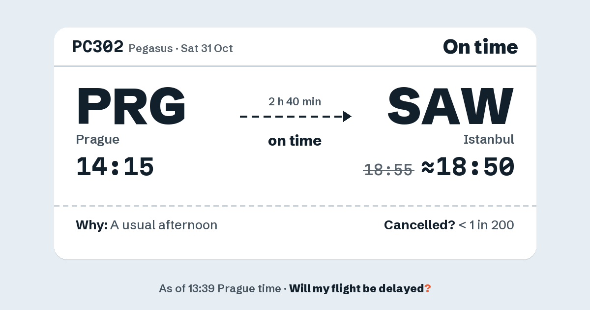 Link preview: PC302 lands about 18:50