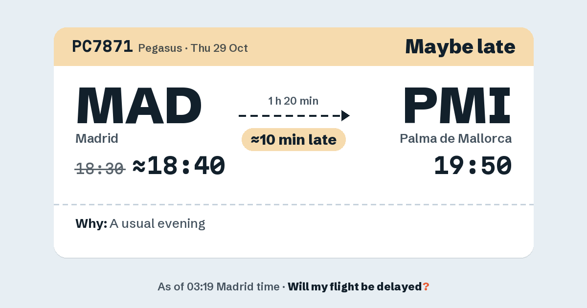 Link preview: PC7871 lands about 19:53
