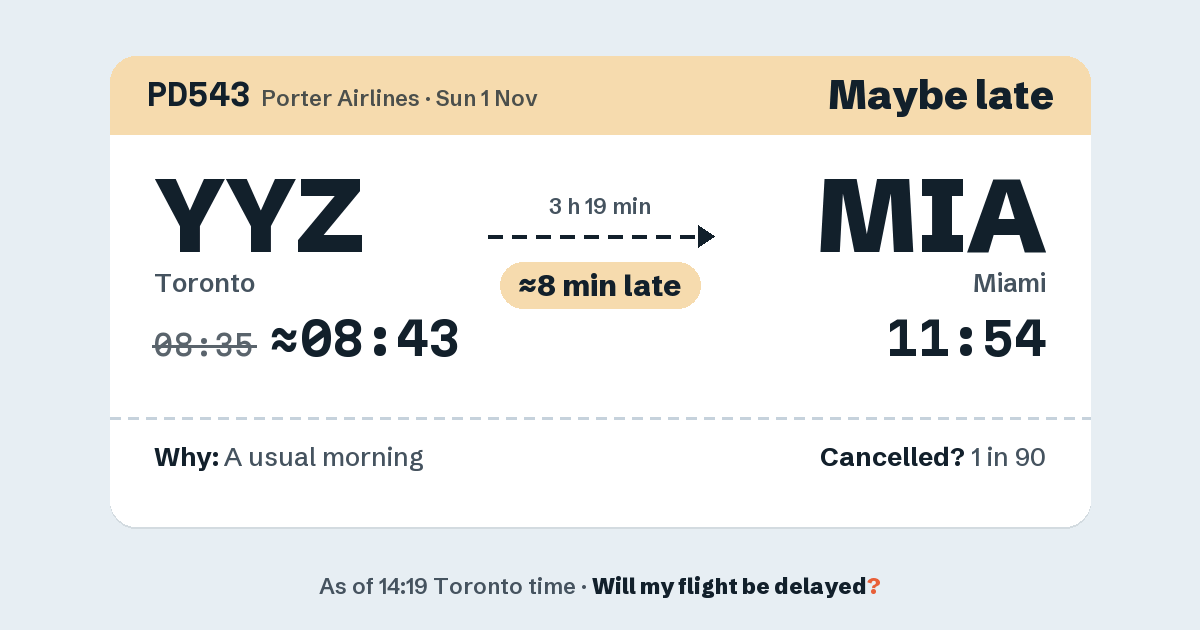 Link preview: PD543 lands about 11:54