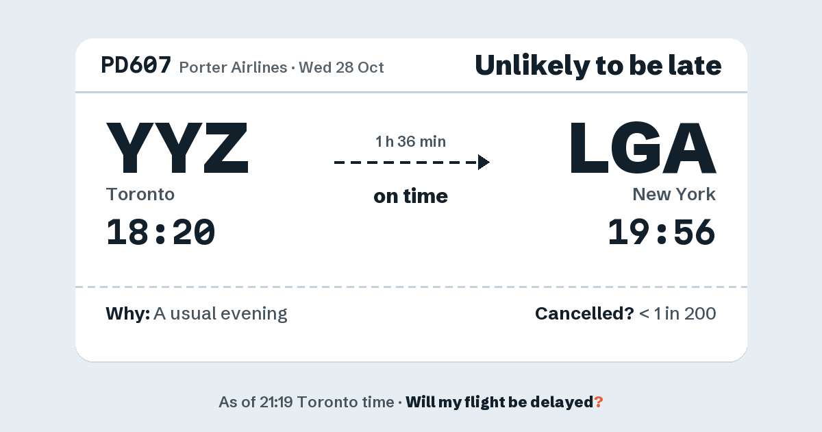 Link preview: PD607 lands about 19:57