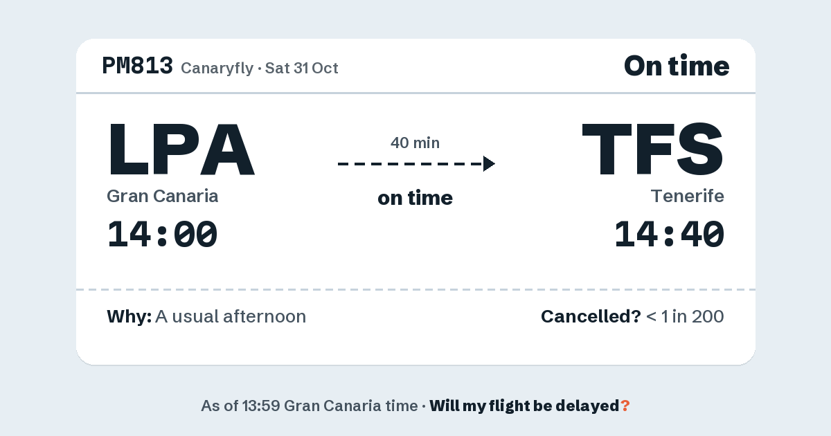 Link preview: PM813 lands about 14:43