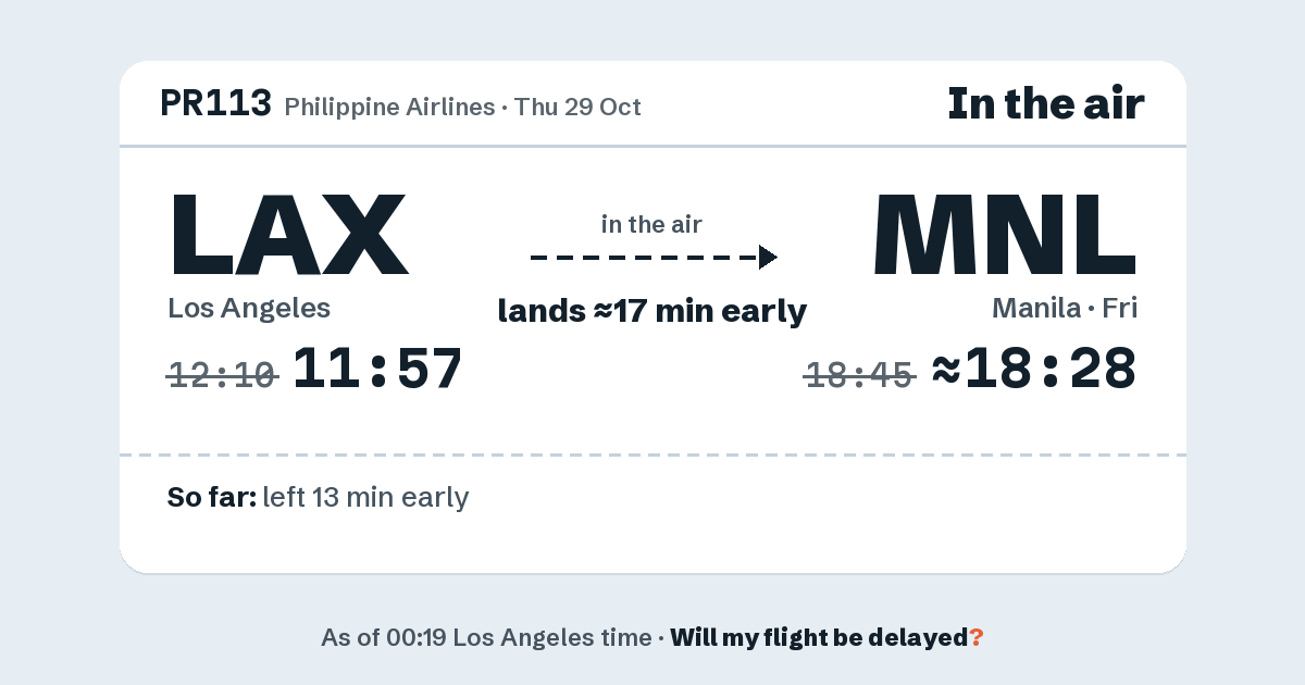 Link preview: PR113 lands about 18:28