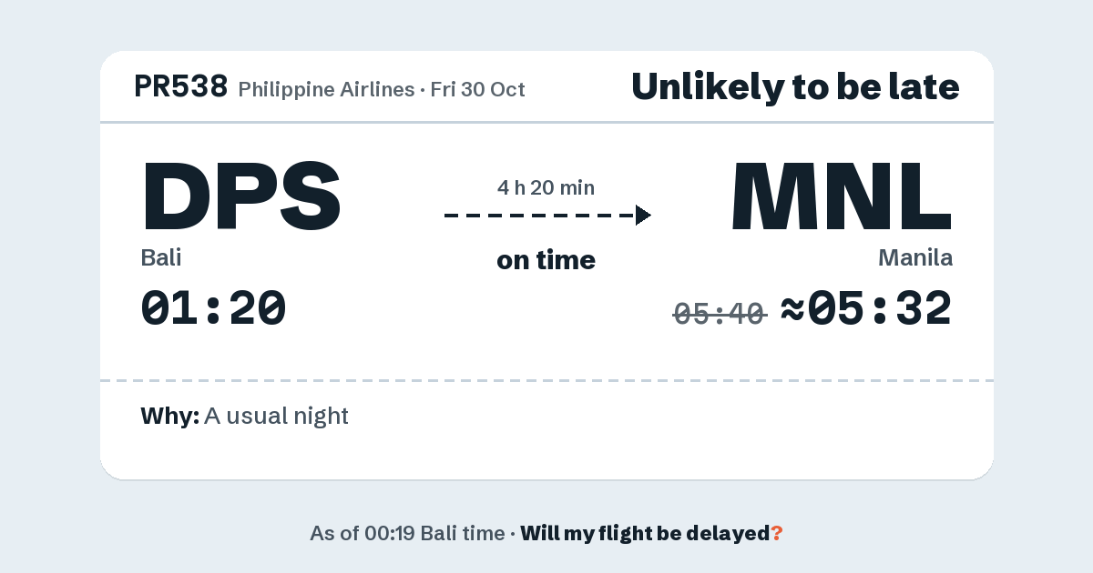 Link preview: PR538 lands about 05:32