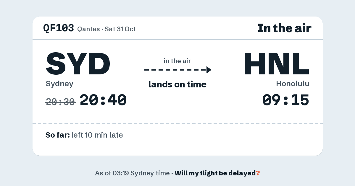 Link preview: QF103 lands about 09:13