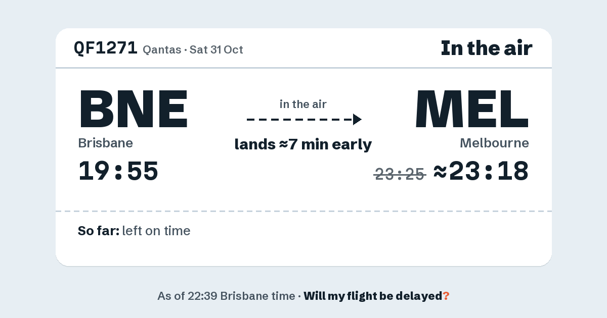 Link preview: QF1271 lands about 23:18