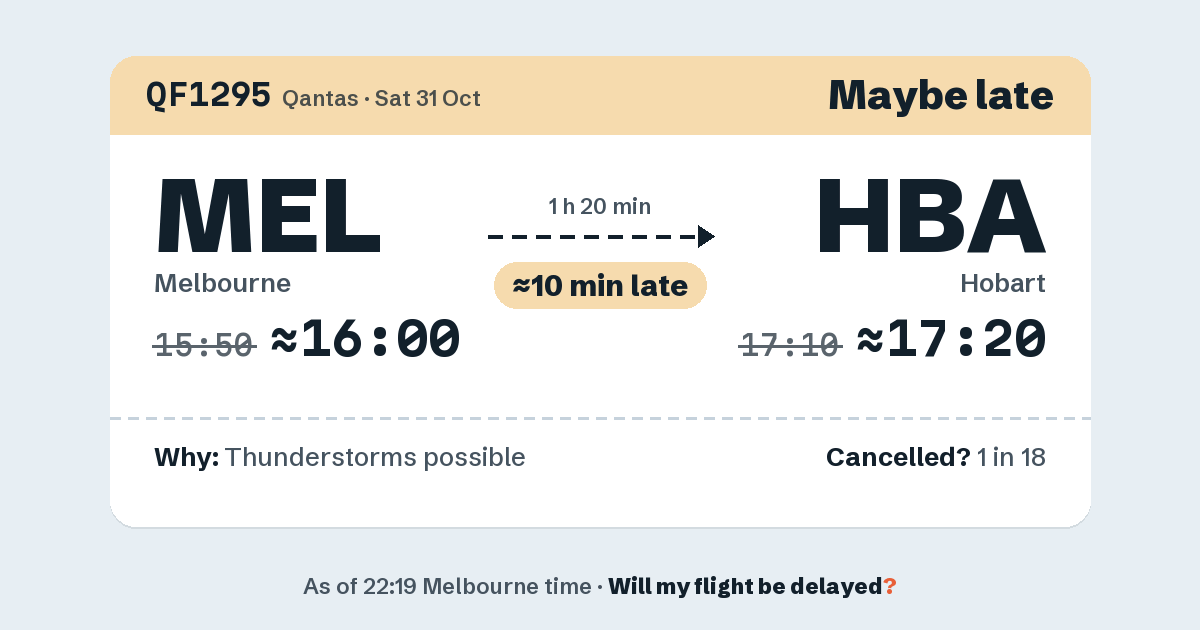 Link preview: QF1295 lands about 17:21