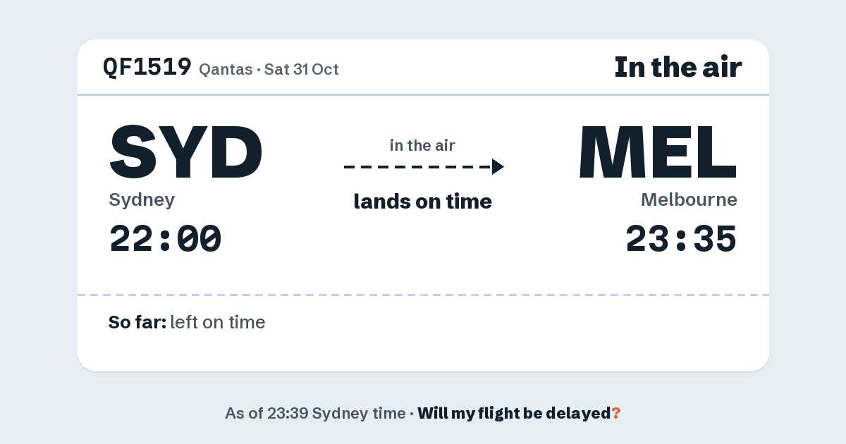 Link preview: QF1519 lands about 23:34