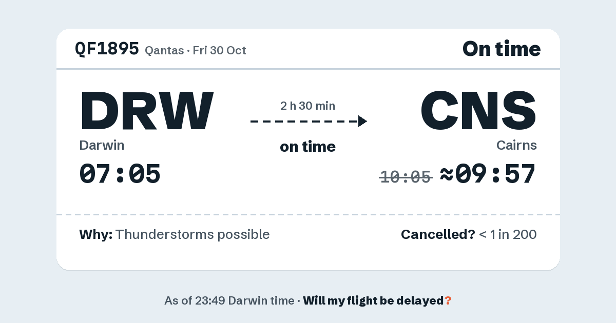 Link preview: QF1895 lands about 09:57