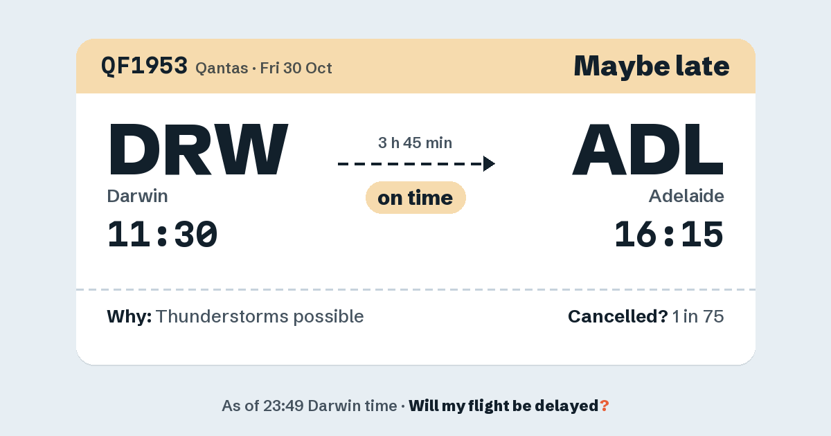 Link preview: QF1953 lands about 16:19