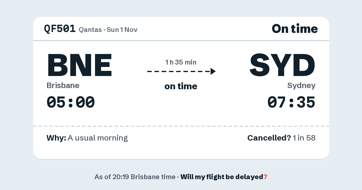 Link preview: QF501 lands about 07:35