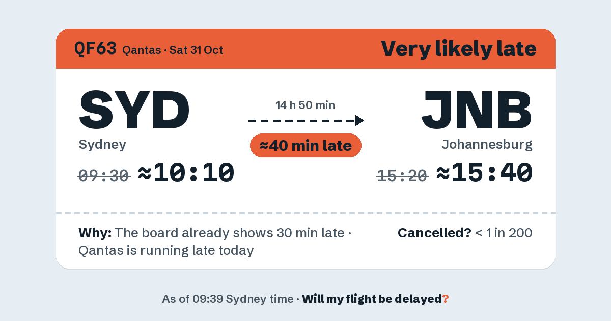 Link preview: QF63 lands about 15:41