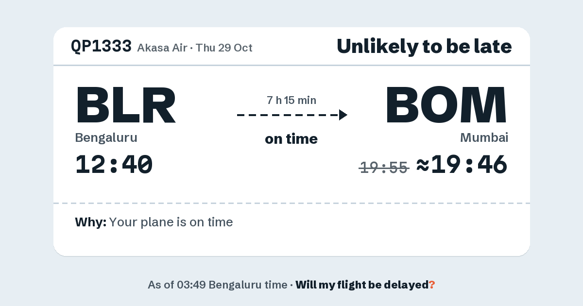 Link preview: QP1333 lands about 19:46