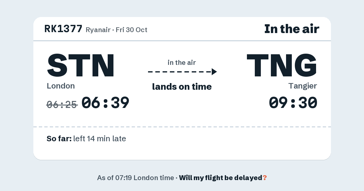 Link preview: RK1377 lands about 09:34