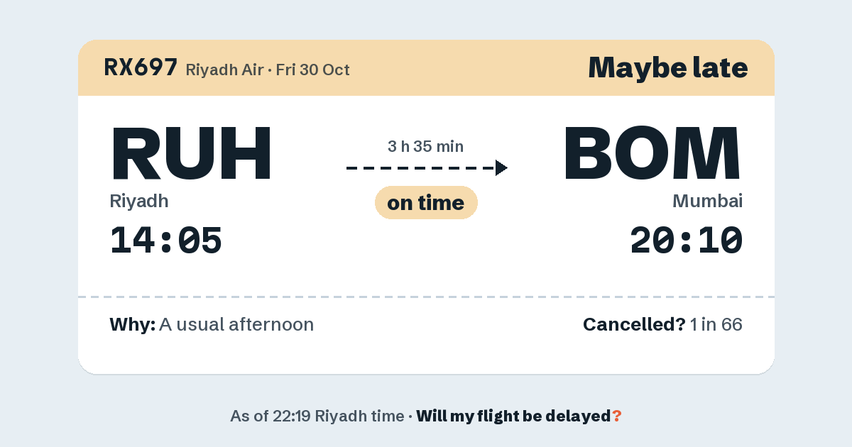 Link preview: RX697 lands about 20:10