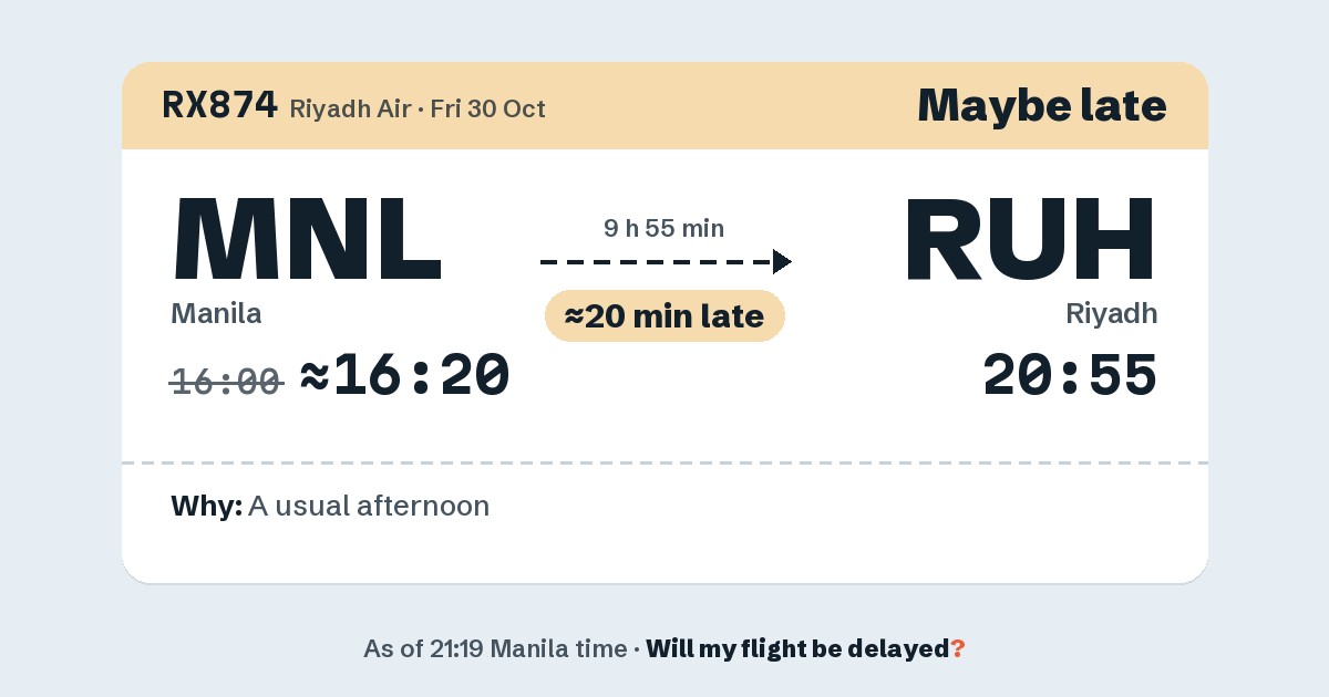 Link preview: RX874 lands about 20:57