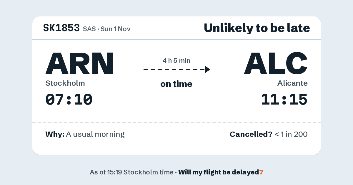 Link preview: SK1853 lands about 11:11