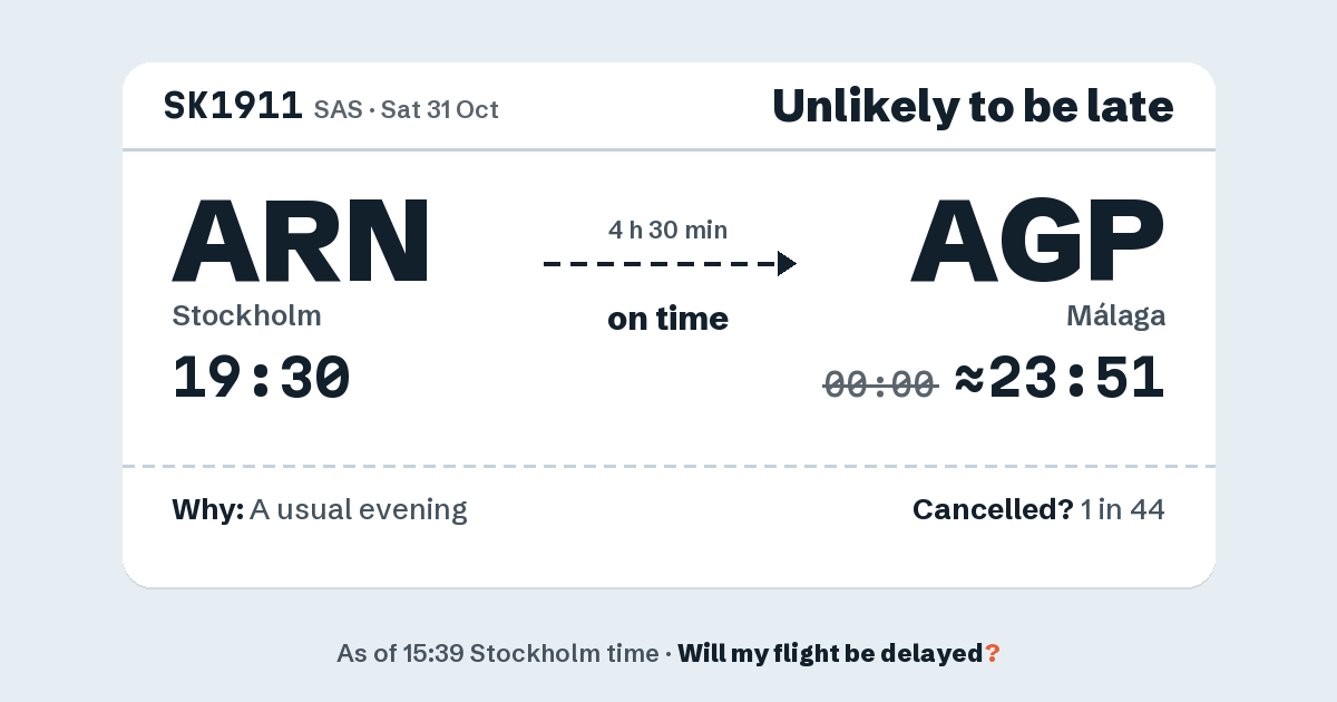 Link preview: SK1911 lands about 23:51