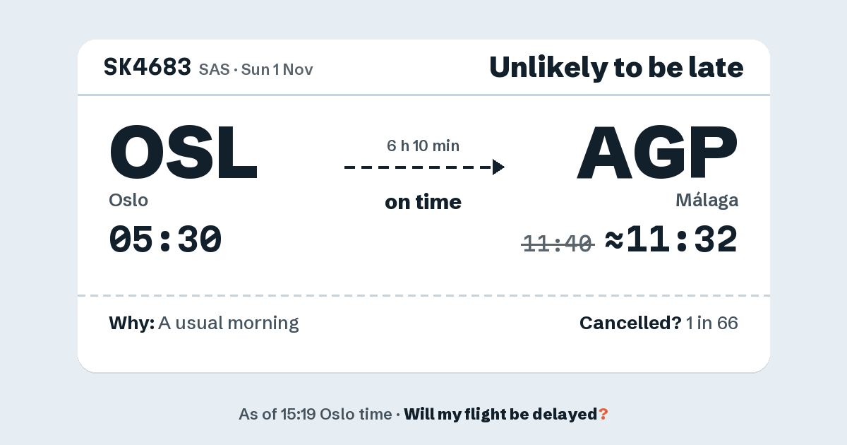 Link preview: SK4683 lands about 11:32