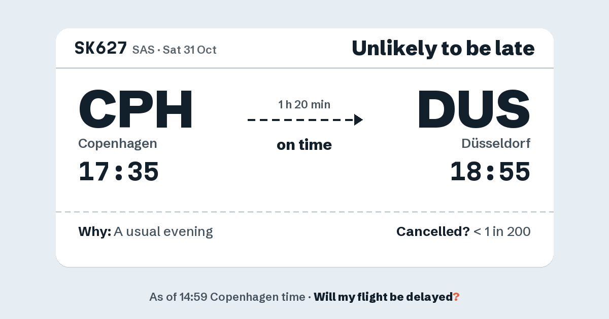 Link preview: SK627 lands about 18:53