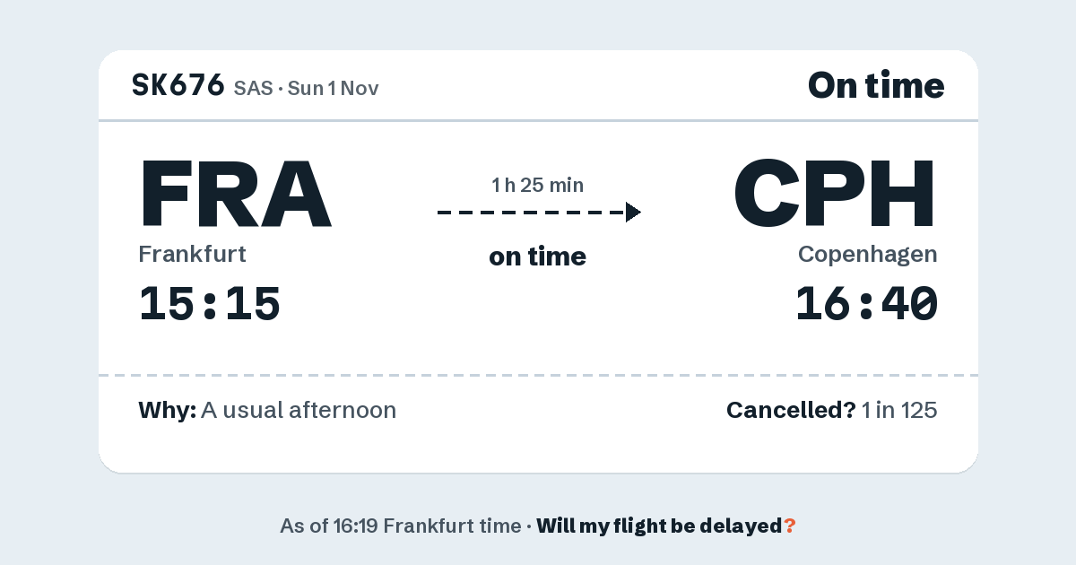 Link preview: SK676 lands about 16:39