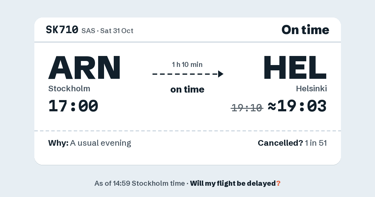 Link preview: SK710 lands about 19:03