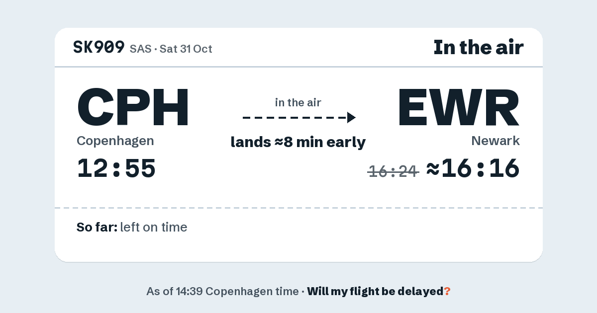 Link preview: SK909 lands about 16:16