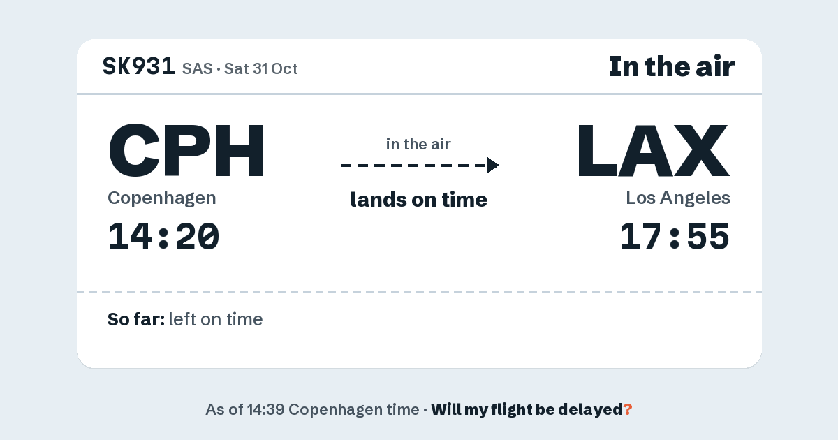 Link preview: SK931 lands about 17:52