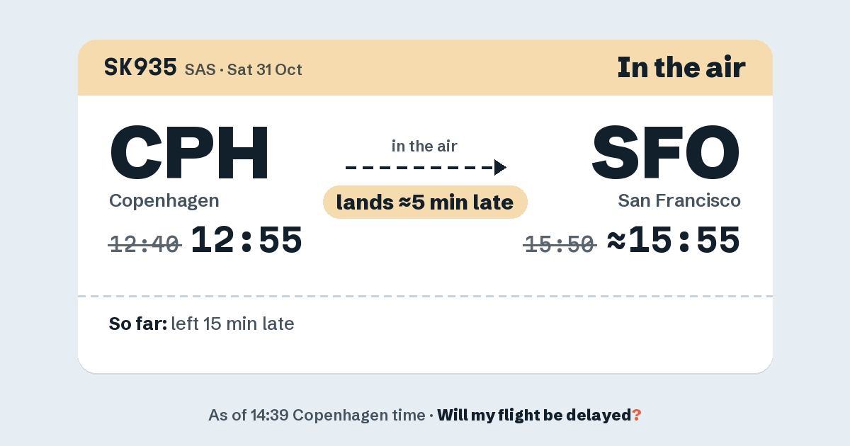 Link preview: SK935 lands about 15:55