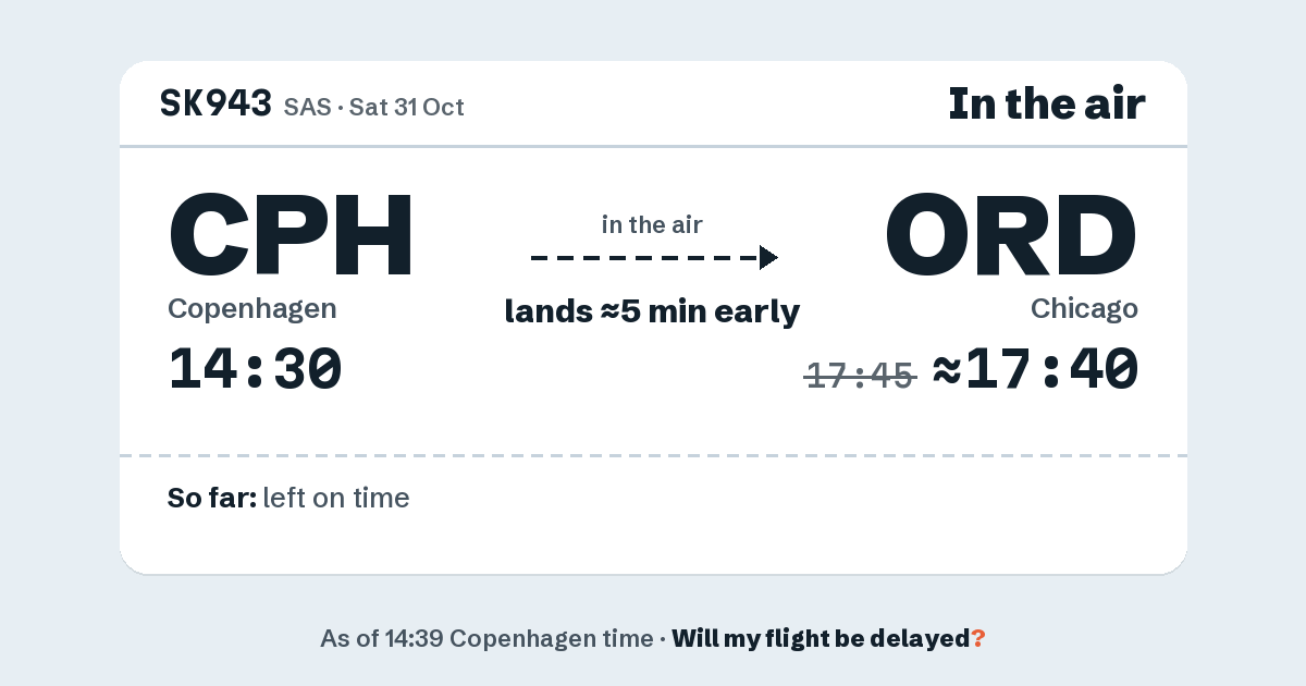 Link preview: SK943 lands about 17:40