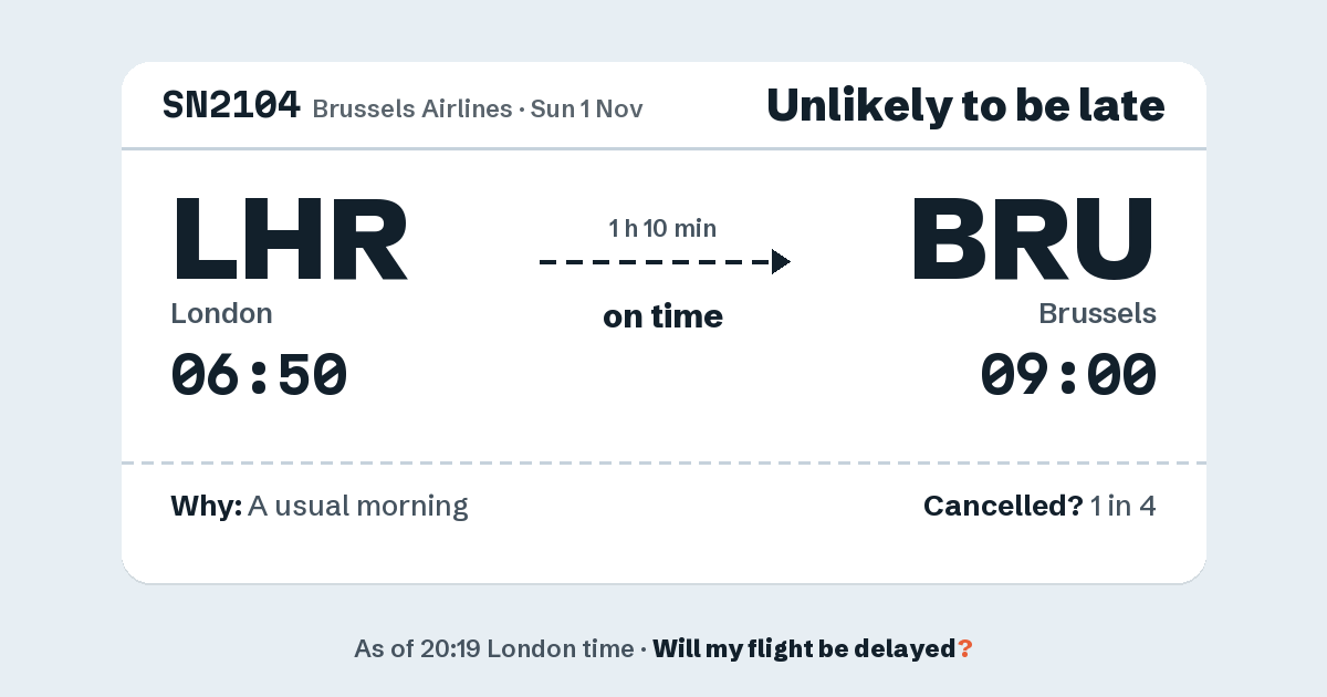 Link preview: SN2104 lands about 09:00