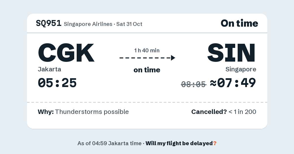 Link preview: SQ951 lands about 07:49