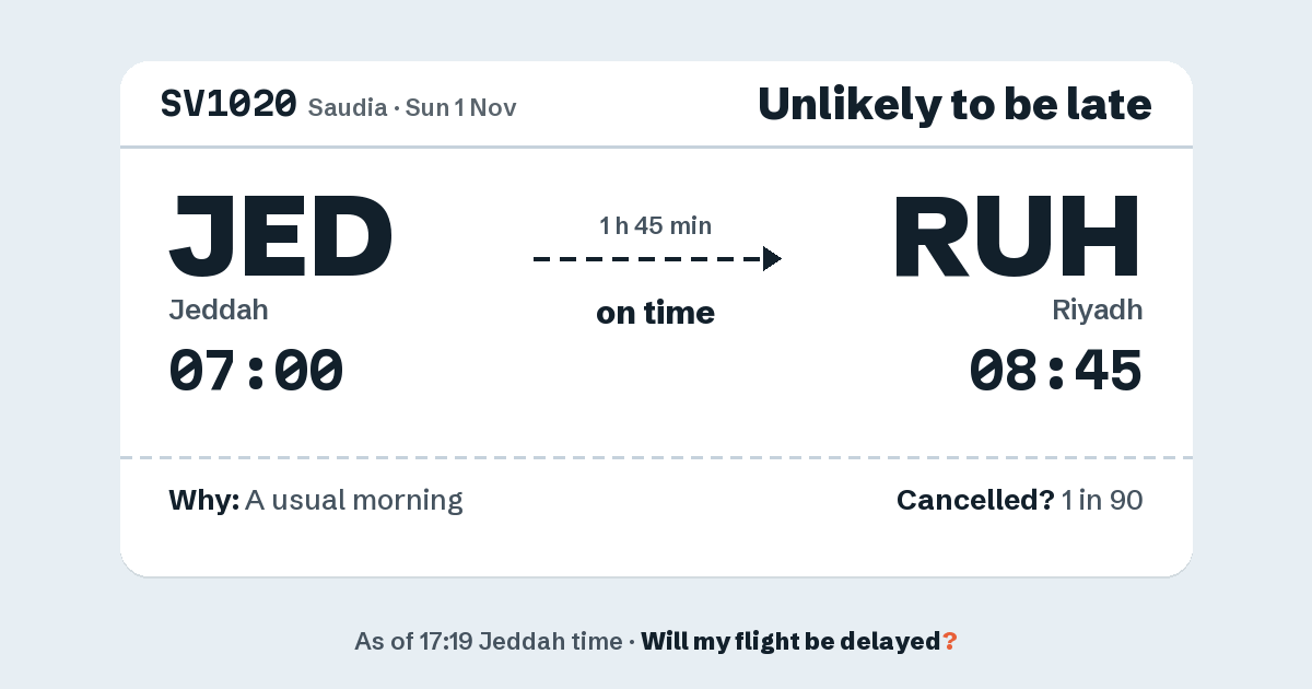 Link preview: SV1020 lands about 08:42