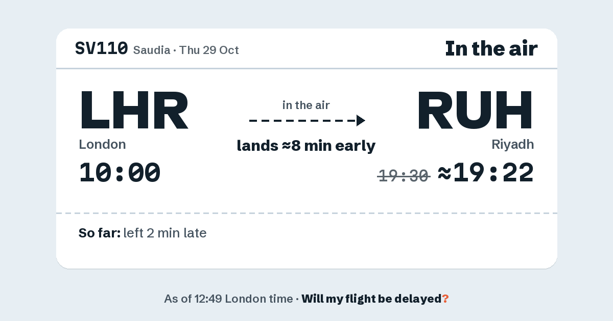 Link preview: SV110 lands about 19:22
