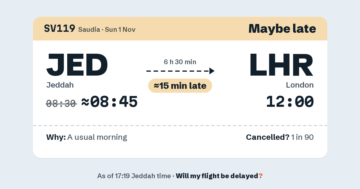 Link preview: SV119 lands about 12:04