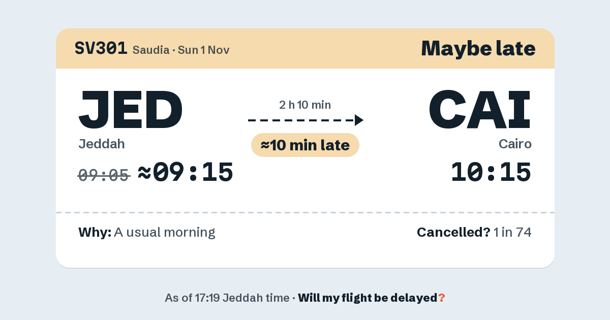 Link preview: SV301 lands about 10:19