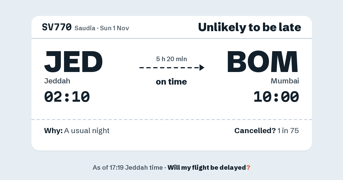 Link preview: SV770 lands about 09:58