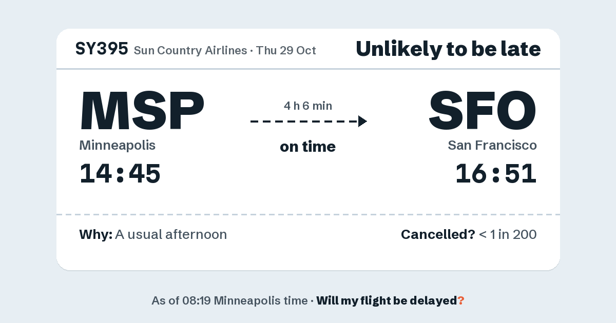 Link preview: SY395 lands about 16:47