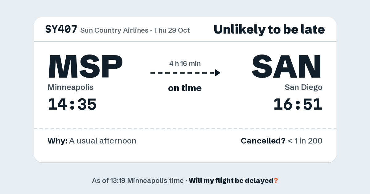 Link preview: SY407 lands about 16:48