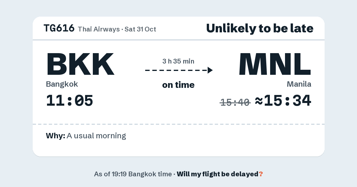 Link preview: TG616 lands about 15:34