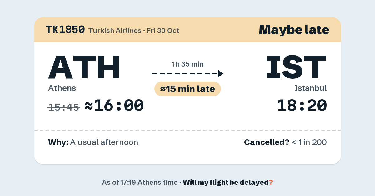 Link preview: TK1850 lands about 18:23