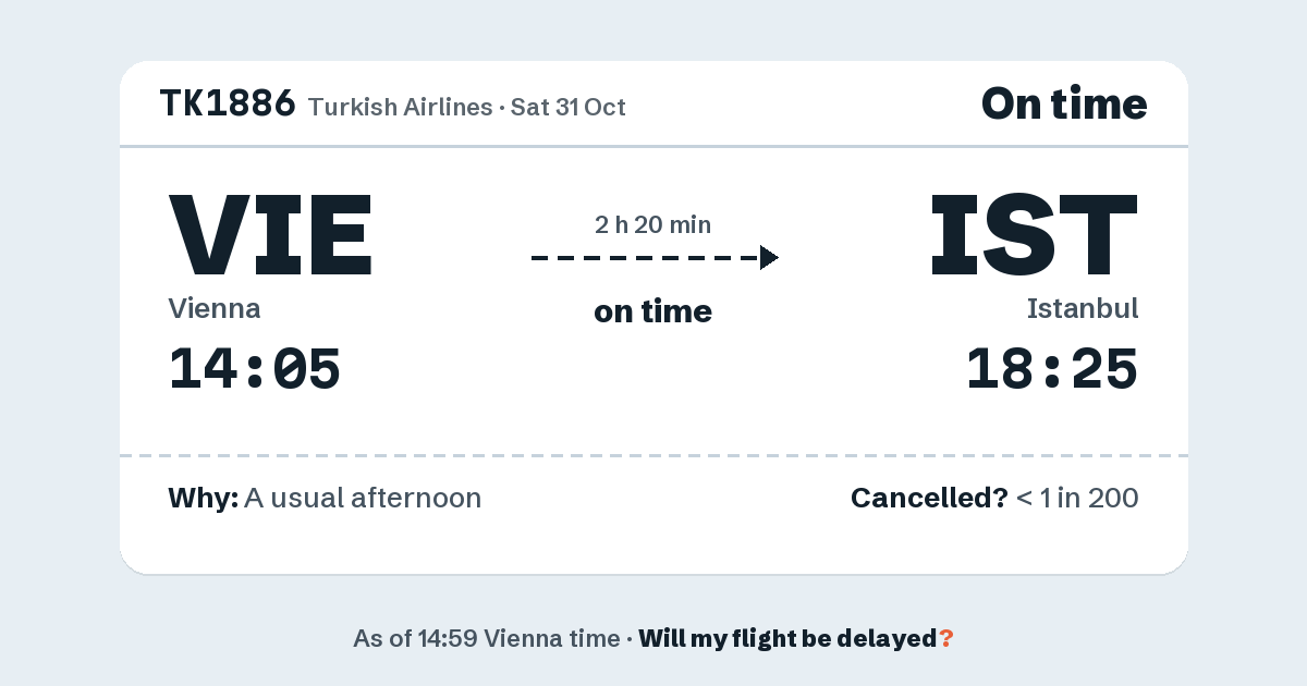 Link preview: TK1886 lands about 18:23