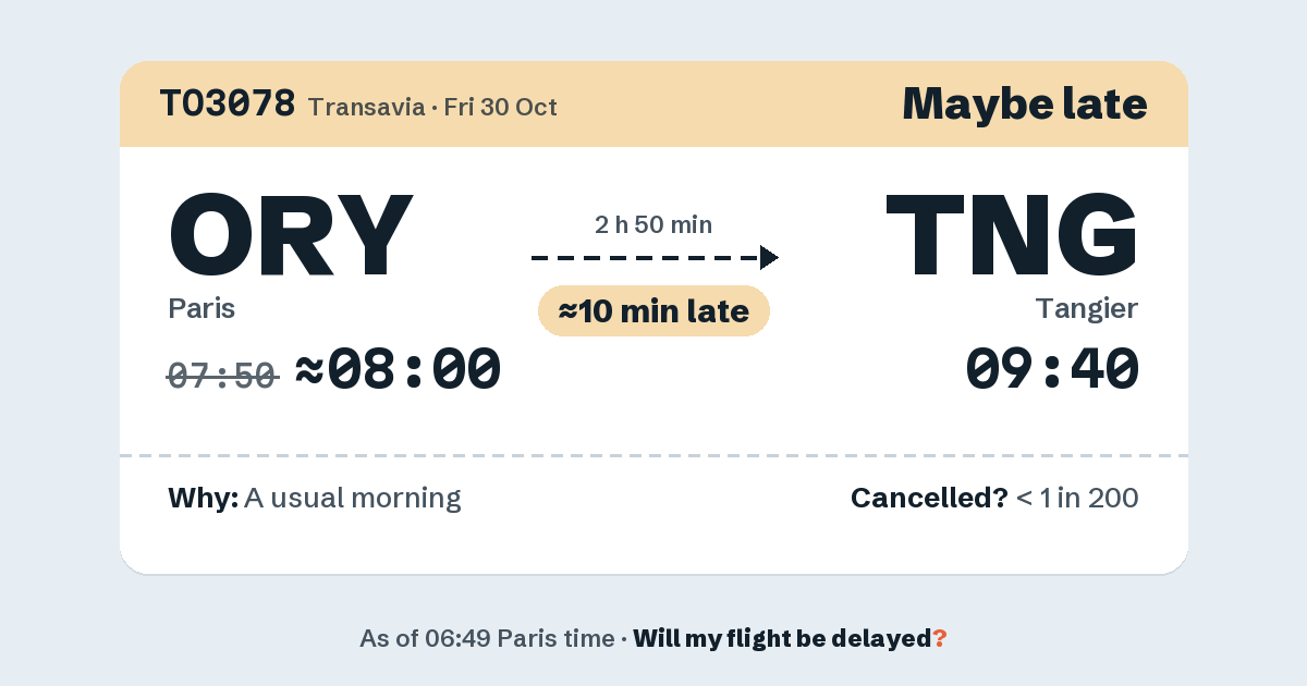 Link preview: TO3078 lands about 09:43