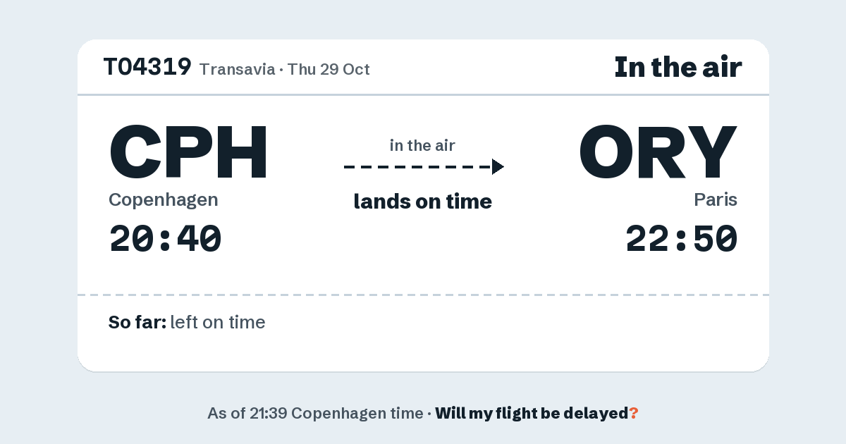 Link preview: TO4319 lands about 22:46
