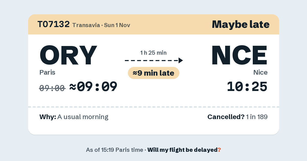Link preview: TO7132 lands about 10:28