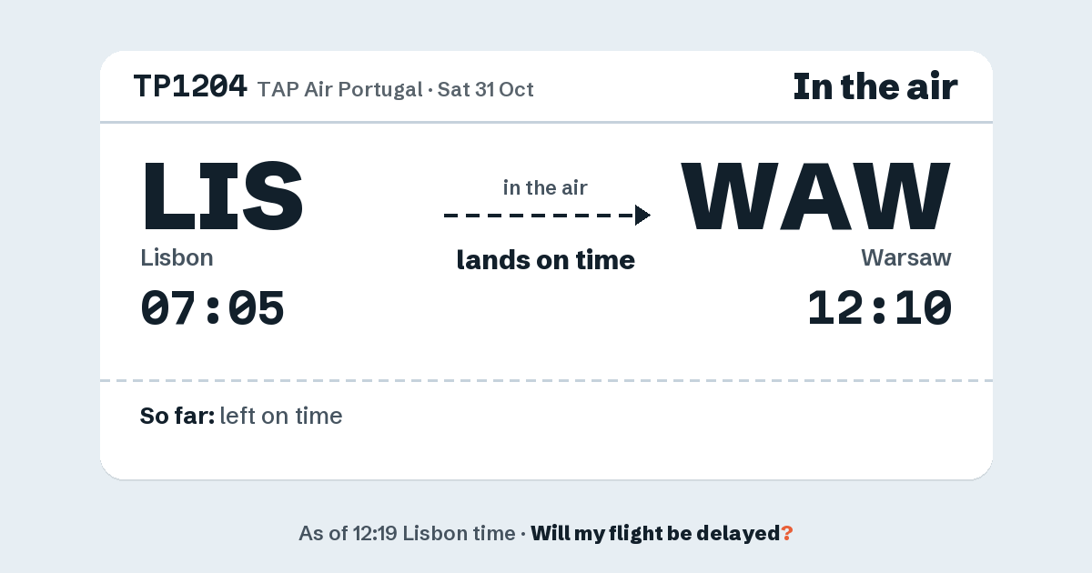 Link preview: TP1204 lands about 12:07