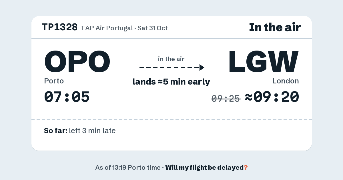 Link preview: TP1328 lands about 09:20